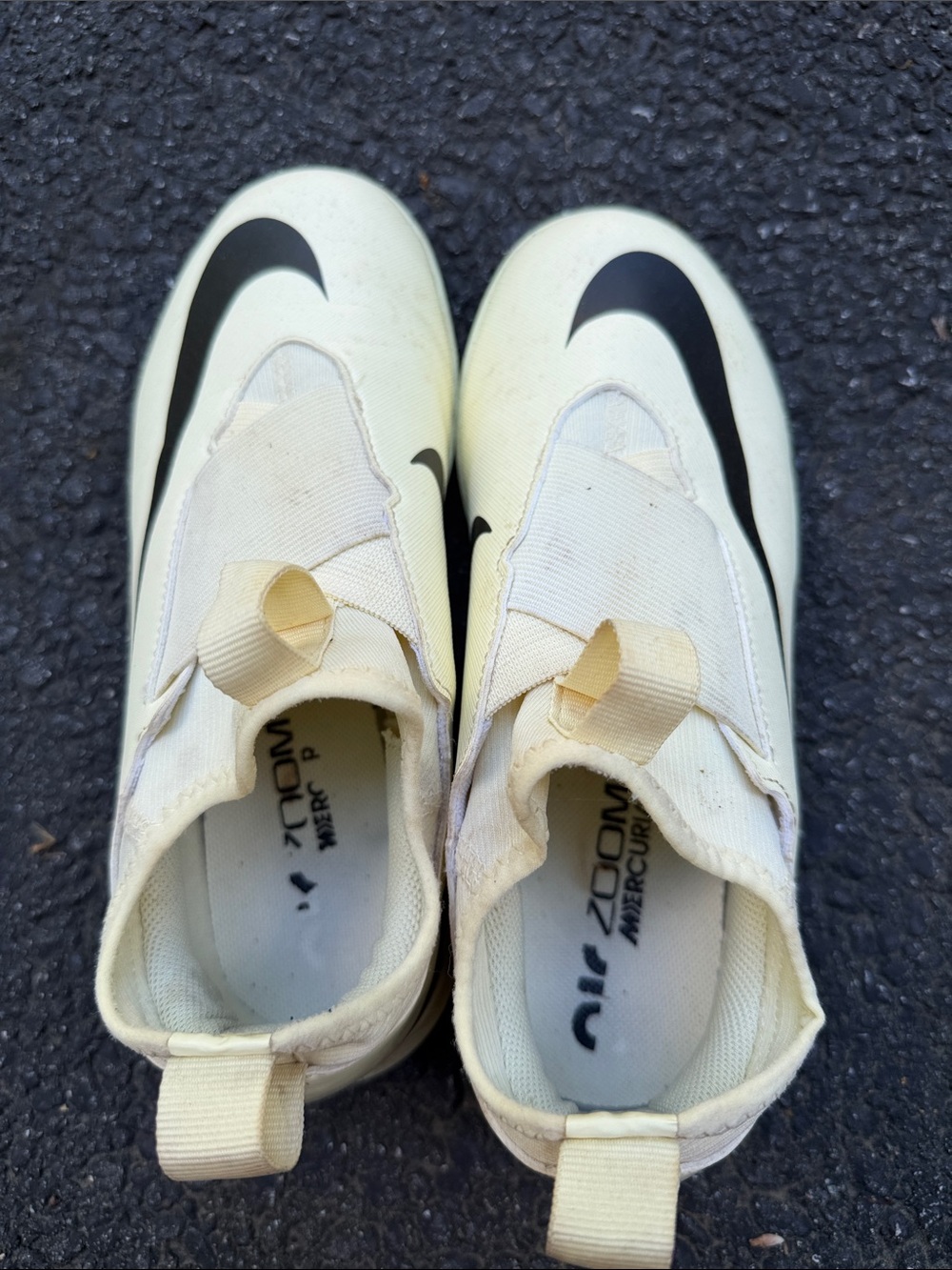 Nike Kids Cream/Black Slip-On Soccer Sneakers